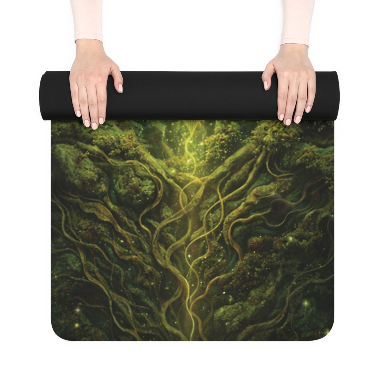 Earth Balance Yoga Mat β Grounding Mandala Meditation Mat, Forest Energy Chakra Alignment Mat, Non Slip Rubber Yoga Mat