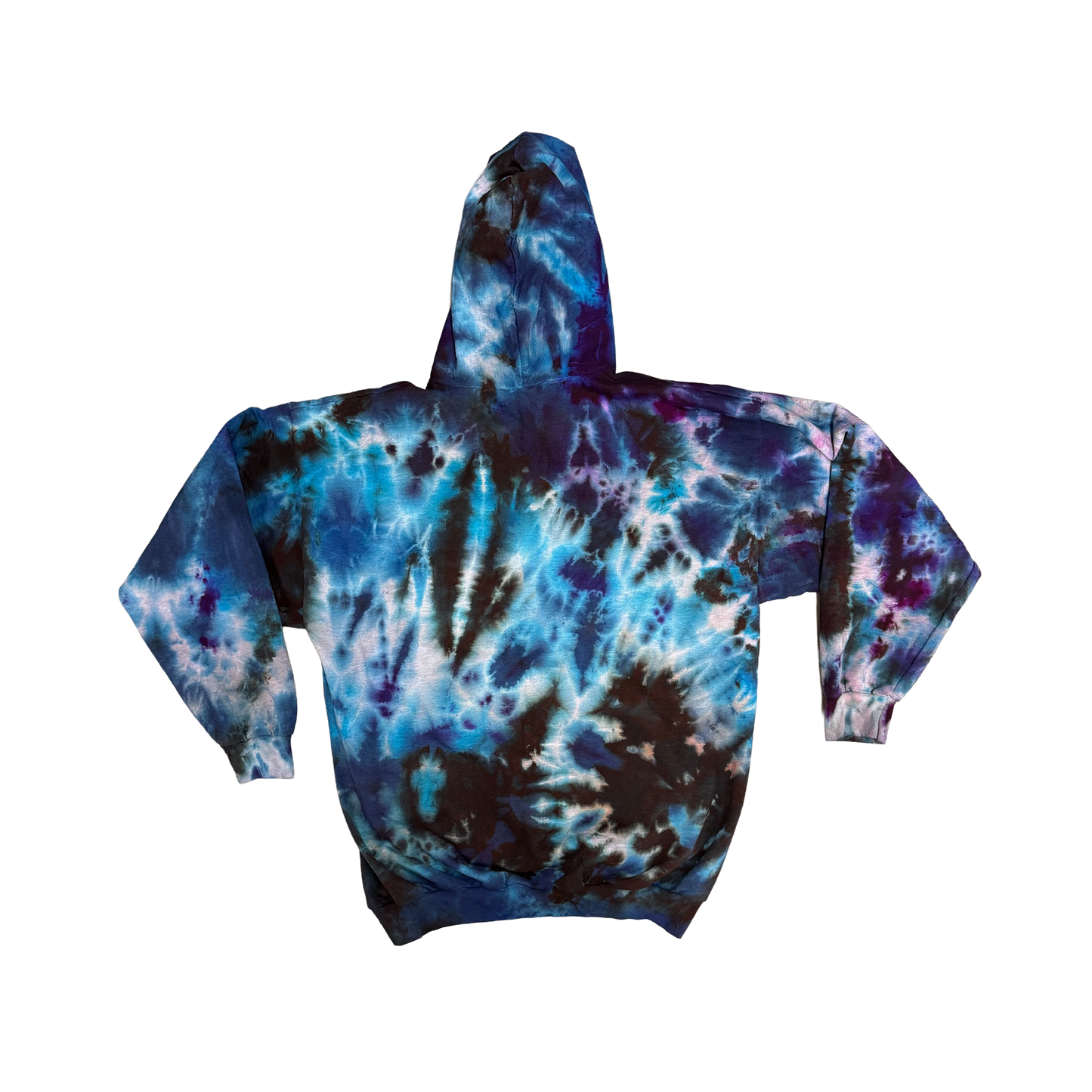 Cosmic Tide Tie-Dye Pullover Hoodie – Handmade One-of-One – Size 2XL