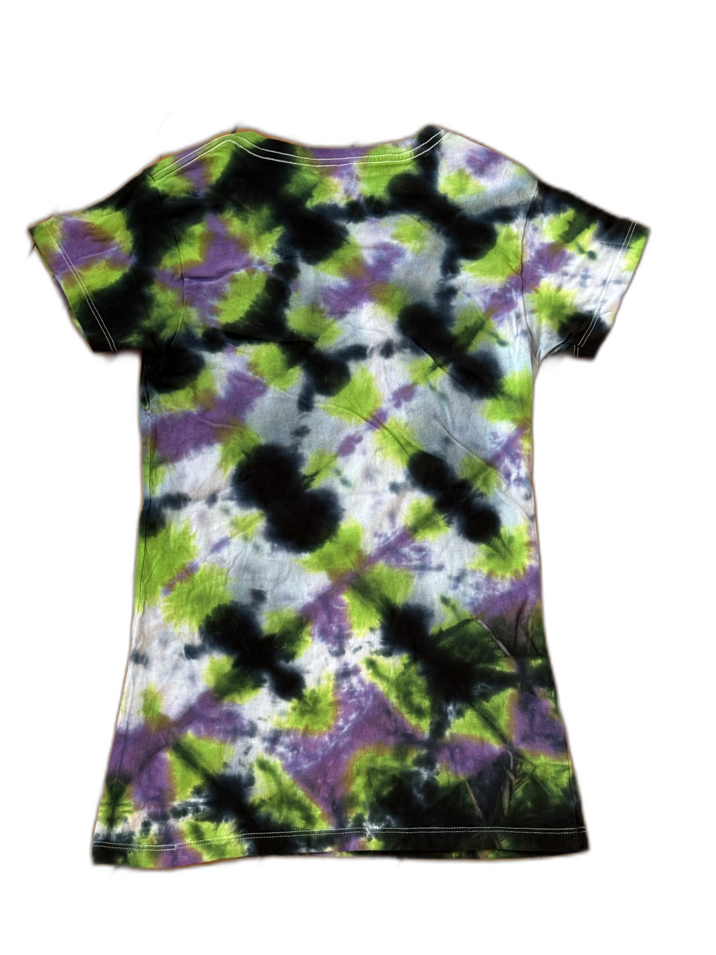 One-of-a-kind cotton tie-dye short sleeve v-neck tee – Women's Small