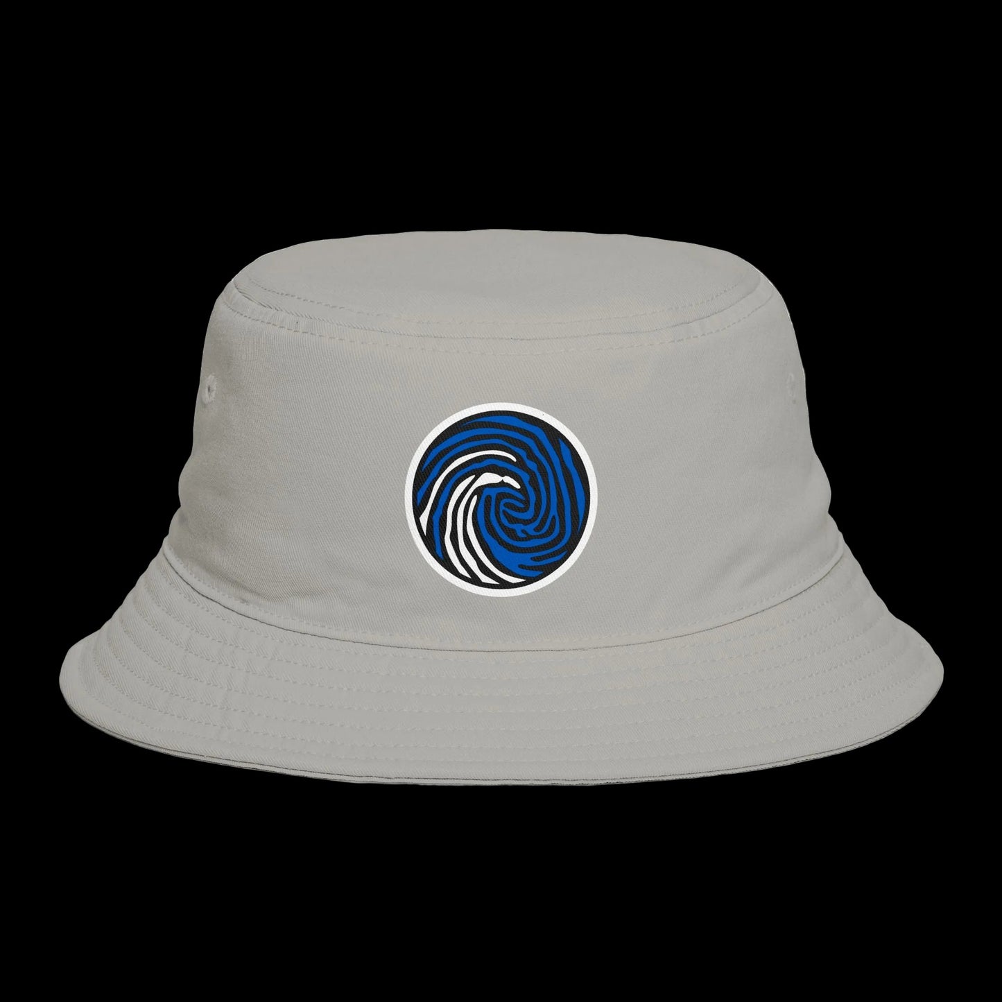 Crazy Fingers Deisgn Blue Wave Emblem Bucket Hat — Casual Surf-Inspired Sun Hat