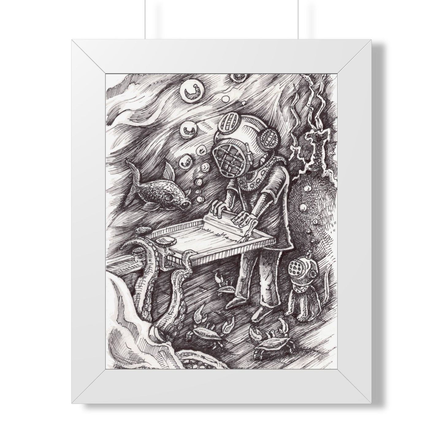 Crazy Fingers Design Screen Printing - Location, Location, Location — Surreal Underwater Art Print
