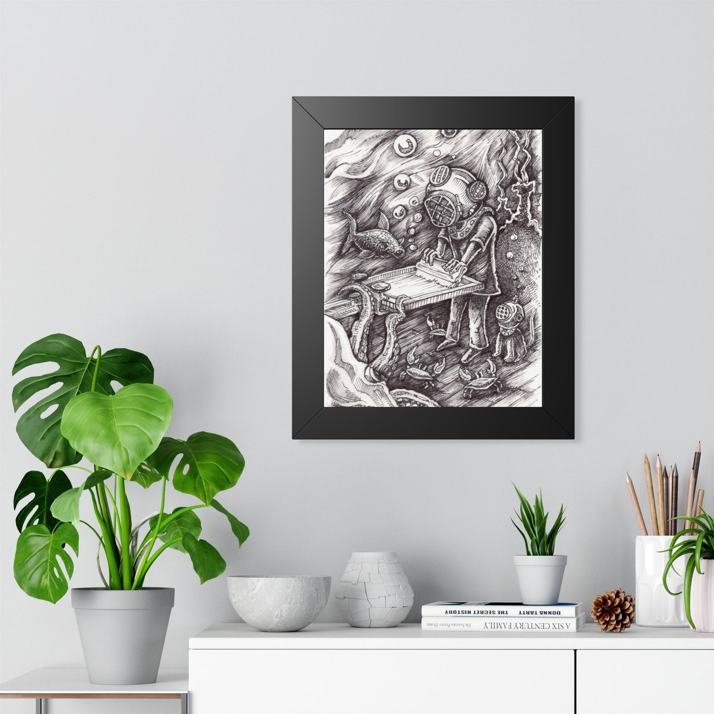 Crazy Fingers Design Screen Printing - Location, Location, Location — Surreal Underwater Art Print