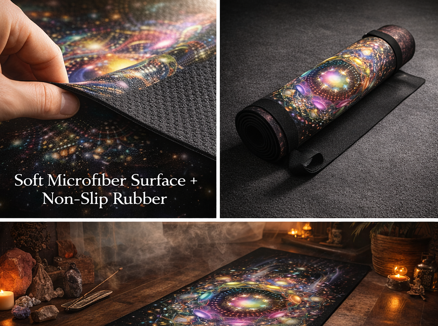 Psychedelic Chakra Art Rubber Yoga Mat — Non-Slip Meditation Mat