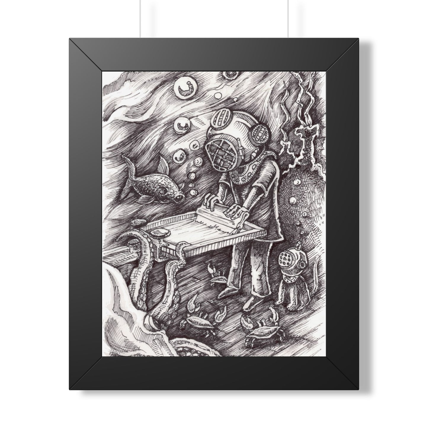 Crazy Fingers Design Screen Printing - Location, Location, Location — Surreal Underwater Art Print