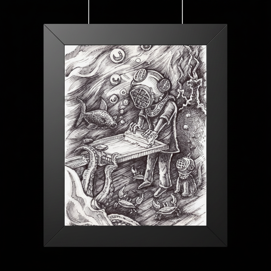 Crazy Fingers Design Screen Printing - Location, Location, Location — Surreal Underwater Art Print