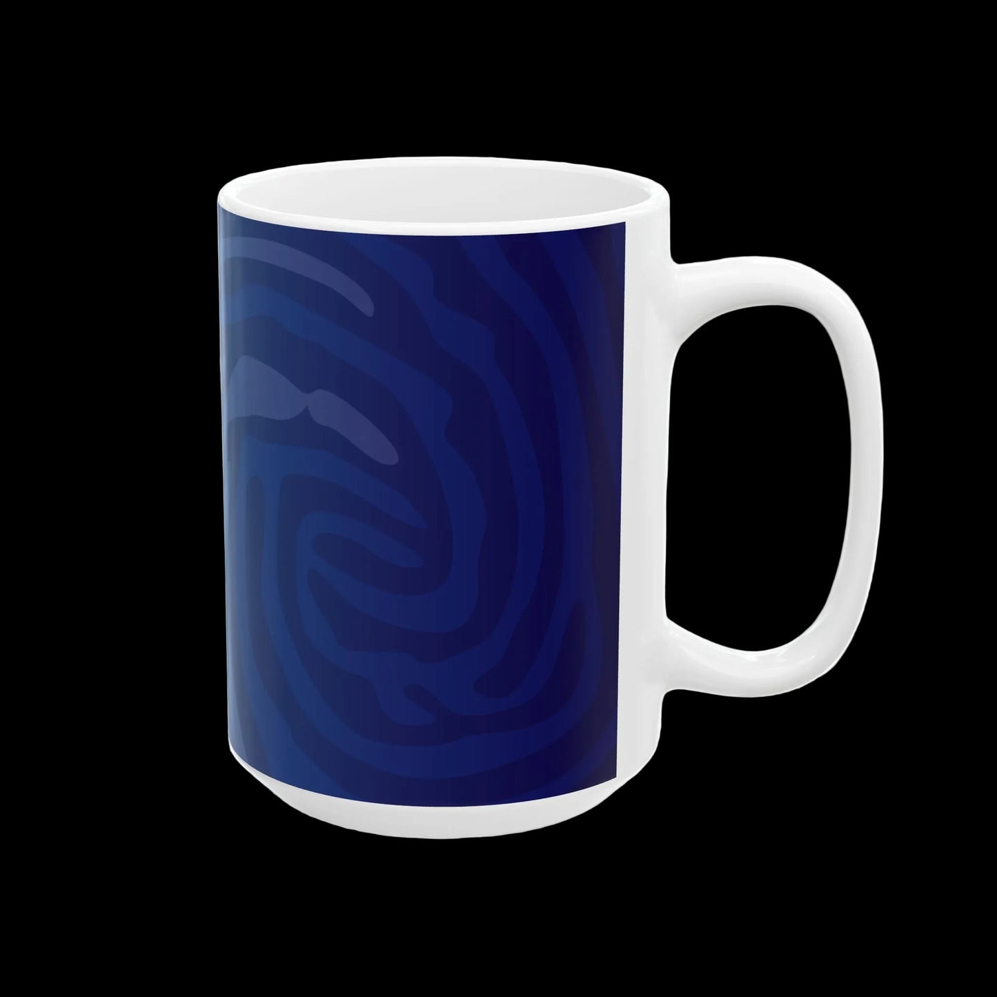 Crazy Fingers Design Blue Fingerprint Logo Mug – Personalized Wae Tech Coffee Cup (11oz, 15oz)