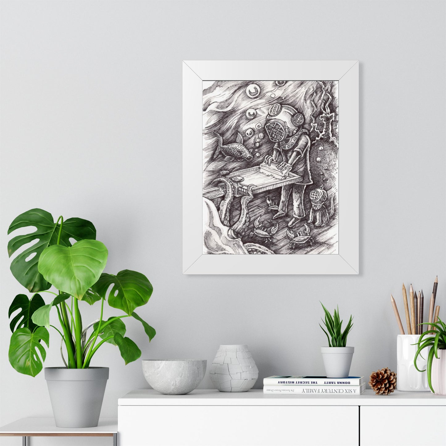 Crazy Fingers Design Screen Printing - Location, Location, Location — Surreal Underwater Art Print