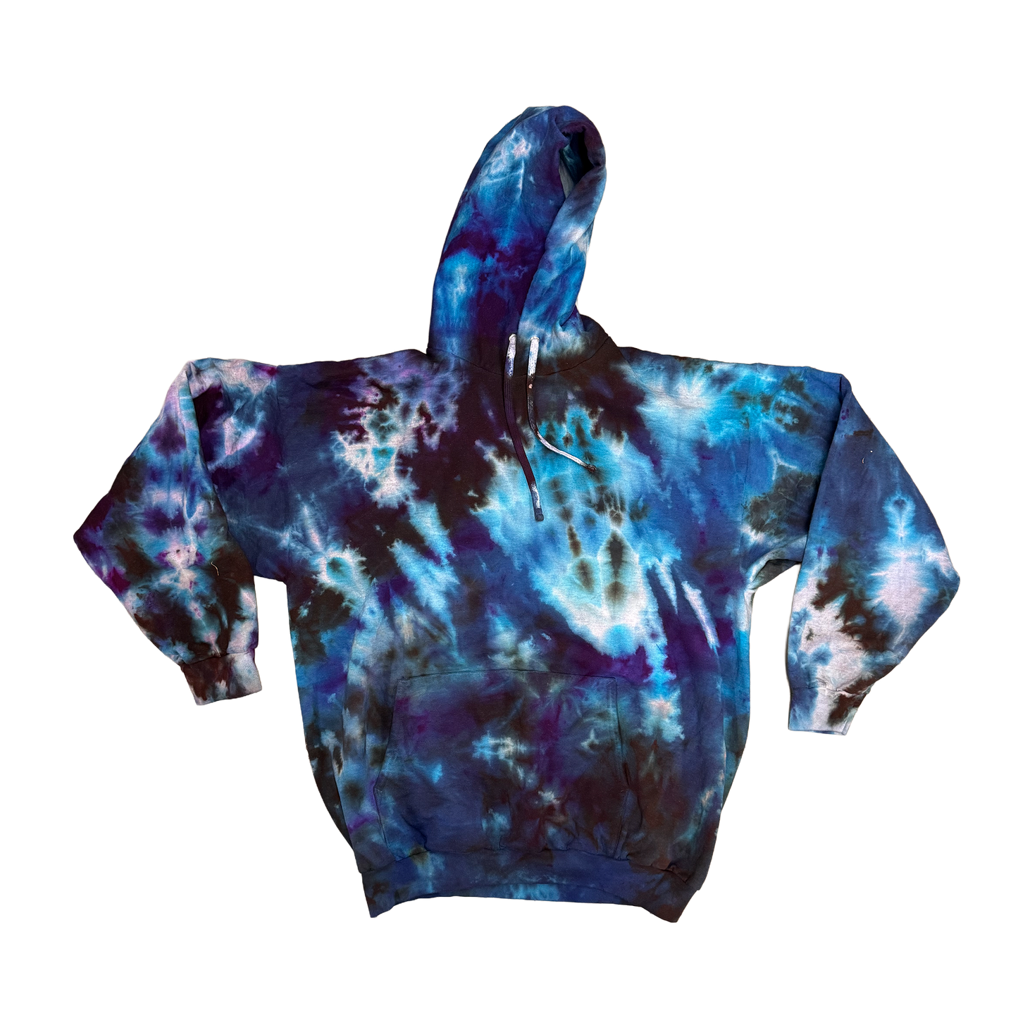 Cosmic Tide Tie-Dye Pullover Hoodie – Handmade One-of-One – Size 2XL