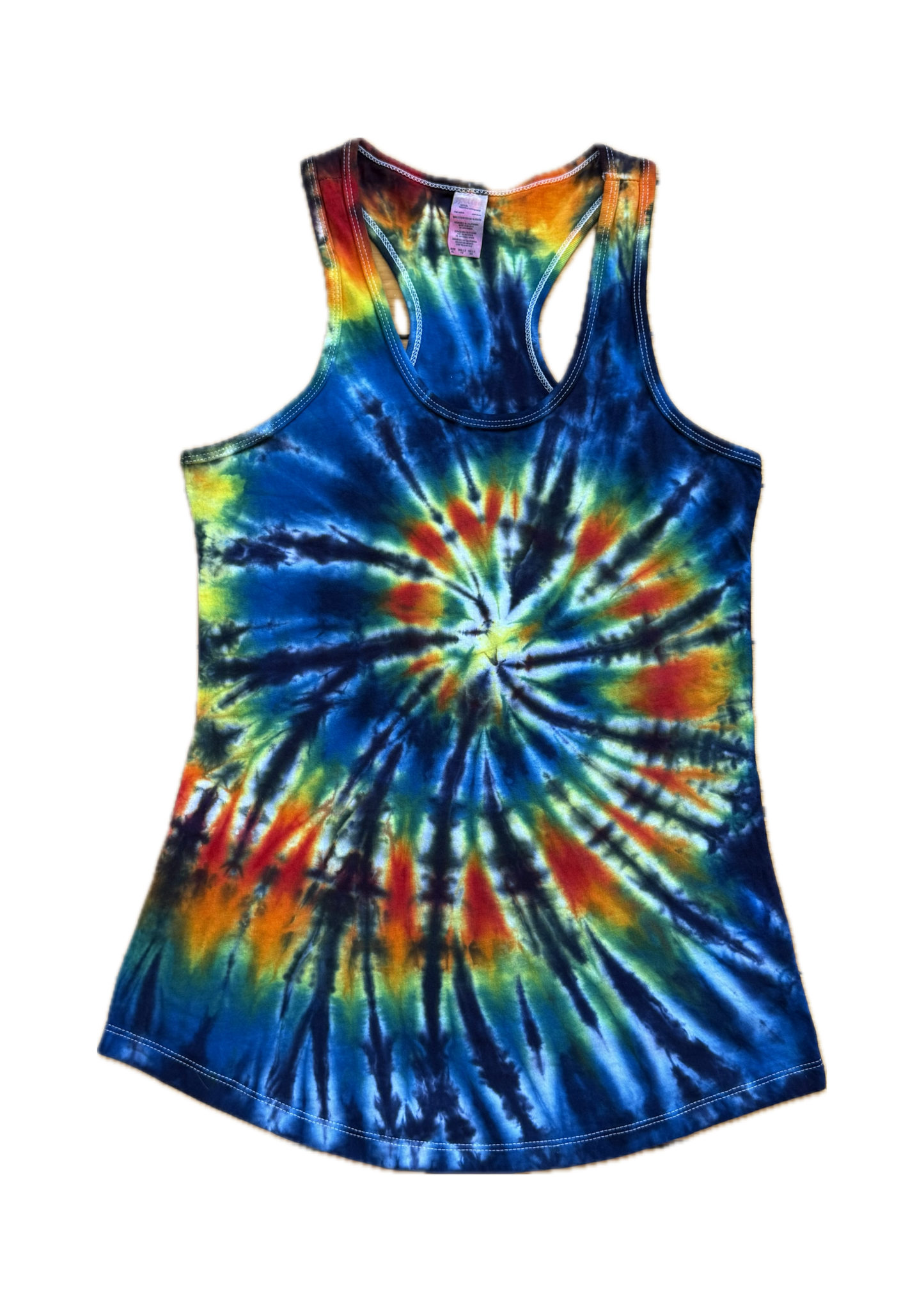 One-of-a-kind cotton tie-dye racerback tank  – Women's XL