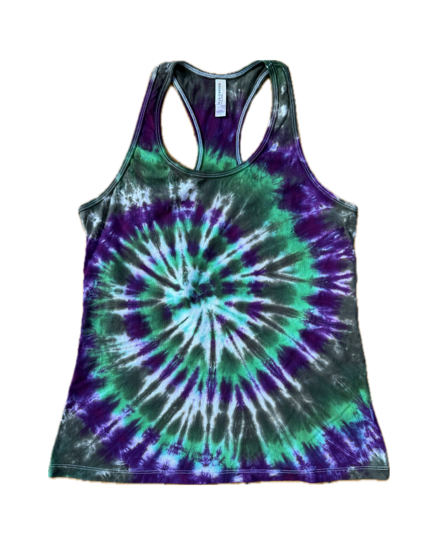 One-of-a-kind cotton tie-dye racerback tank  – Women's Large