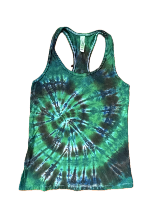 One-of-a-kind cotton tie-dye racerback tank  – Women's Small