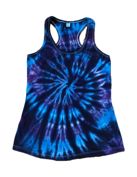 One-of-a-kind cotton tie-dye racerback tank  – Women's Small