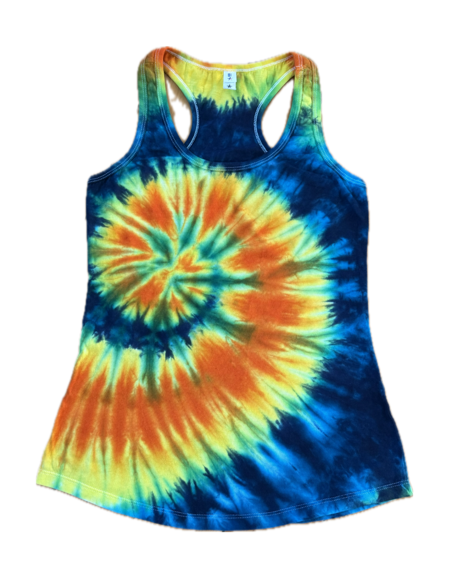 One-of-a-kind cotton tie-dye racerback tank  – Women's Small