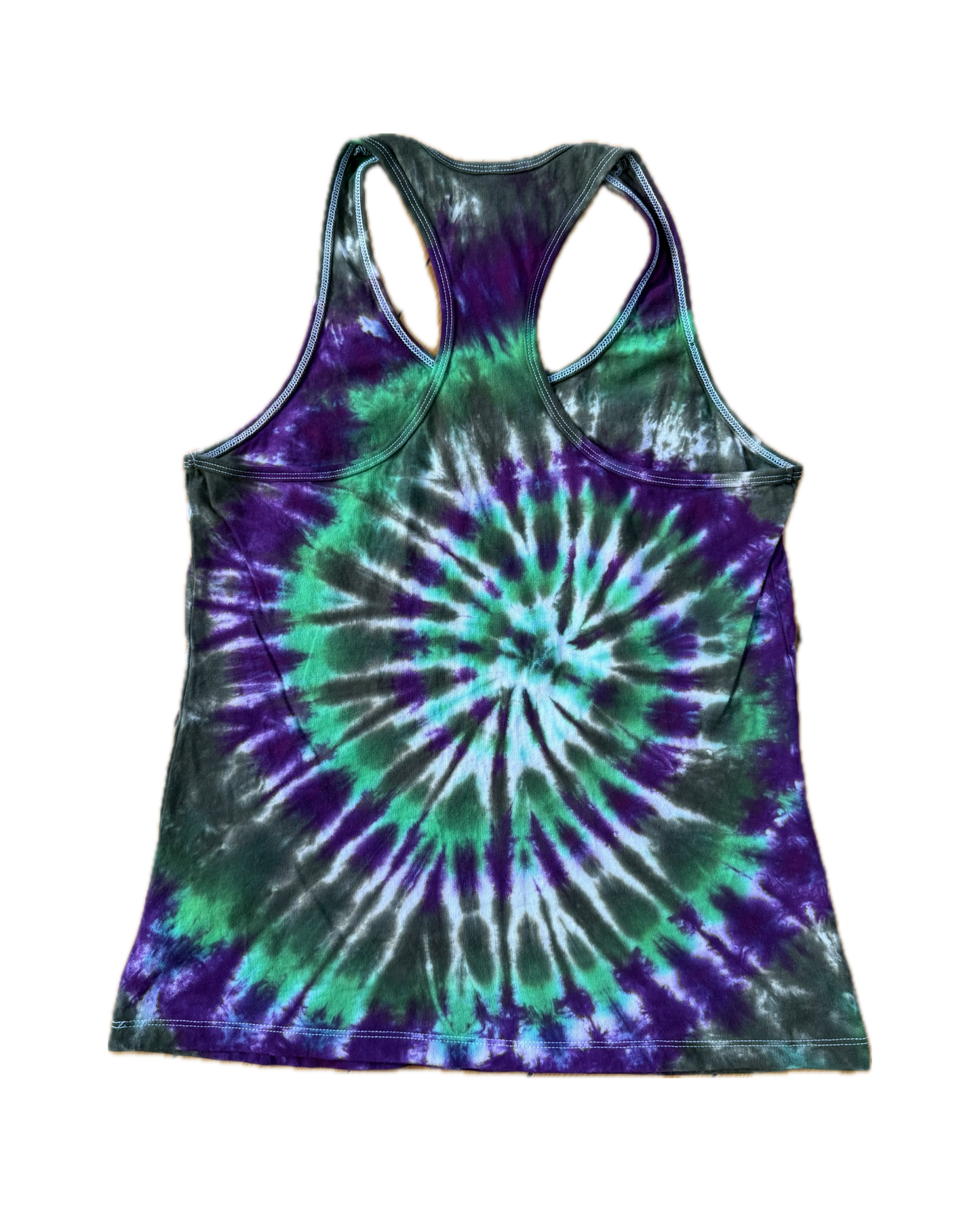 One-of-a-kind cotton tie-dye racerback tank  – Women's Large