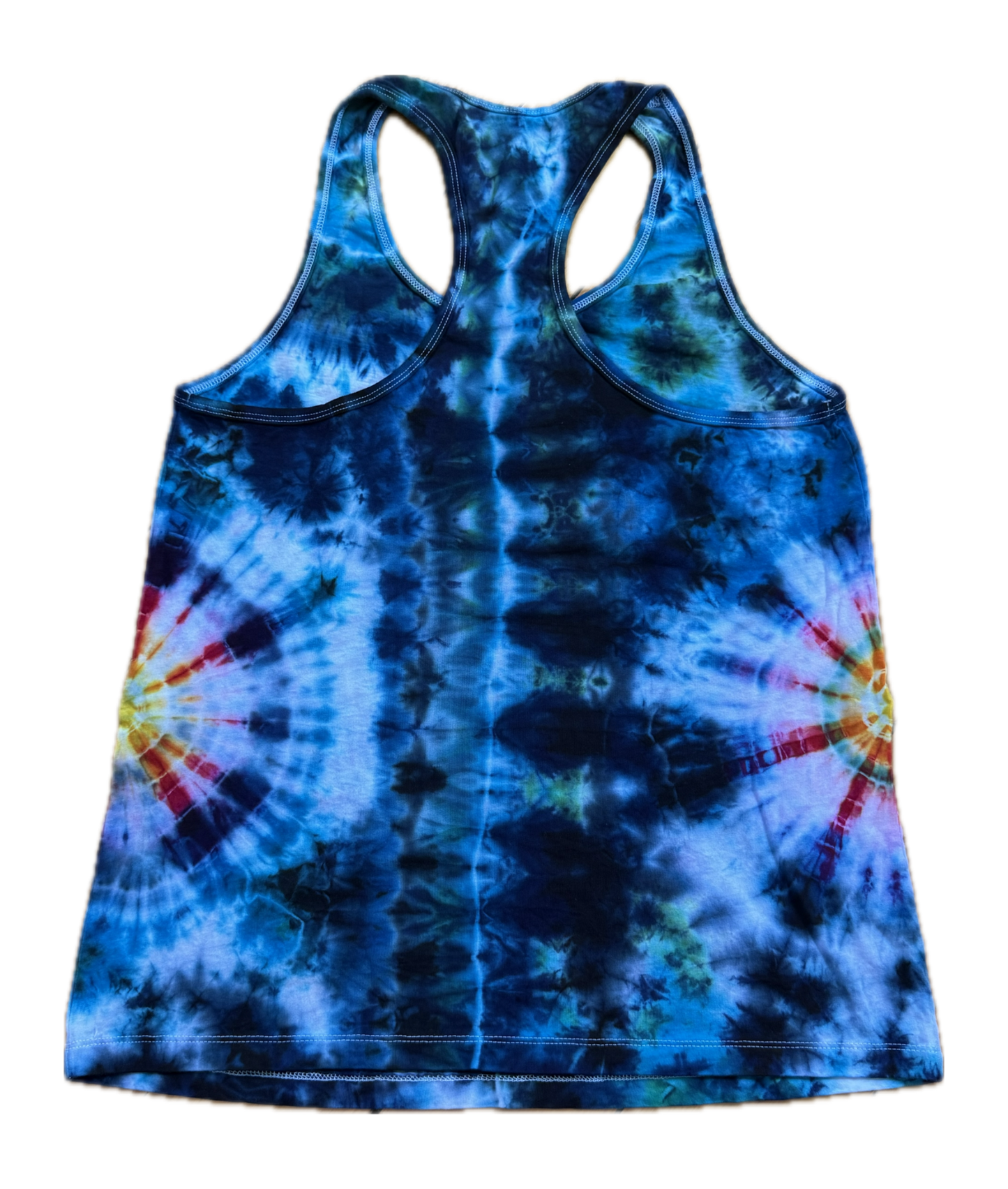 One-of-a-kind cotton tie-dye racerback tank  – Women's XL