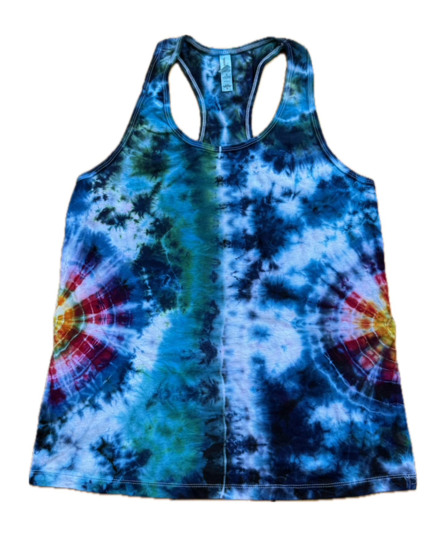 One-of-a-kind cotton tie-dye racerback tank  – Women's XL