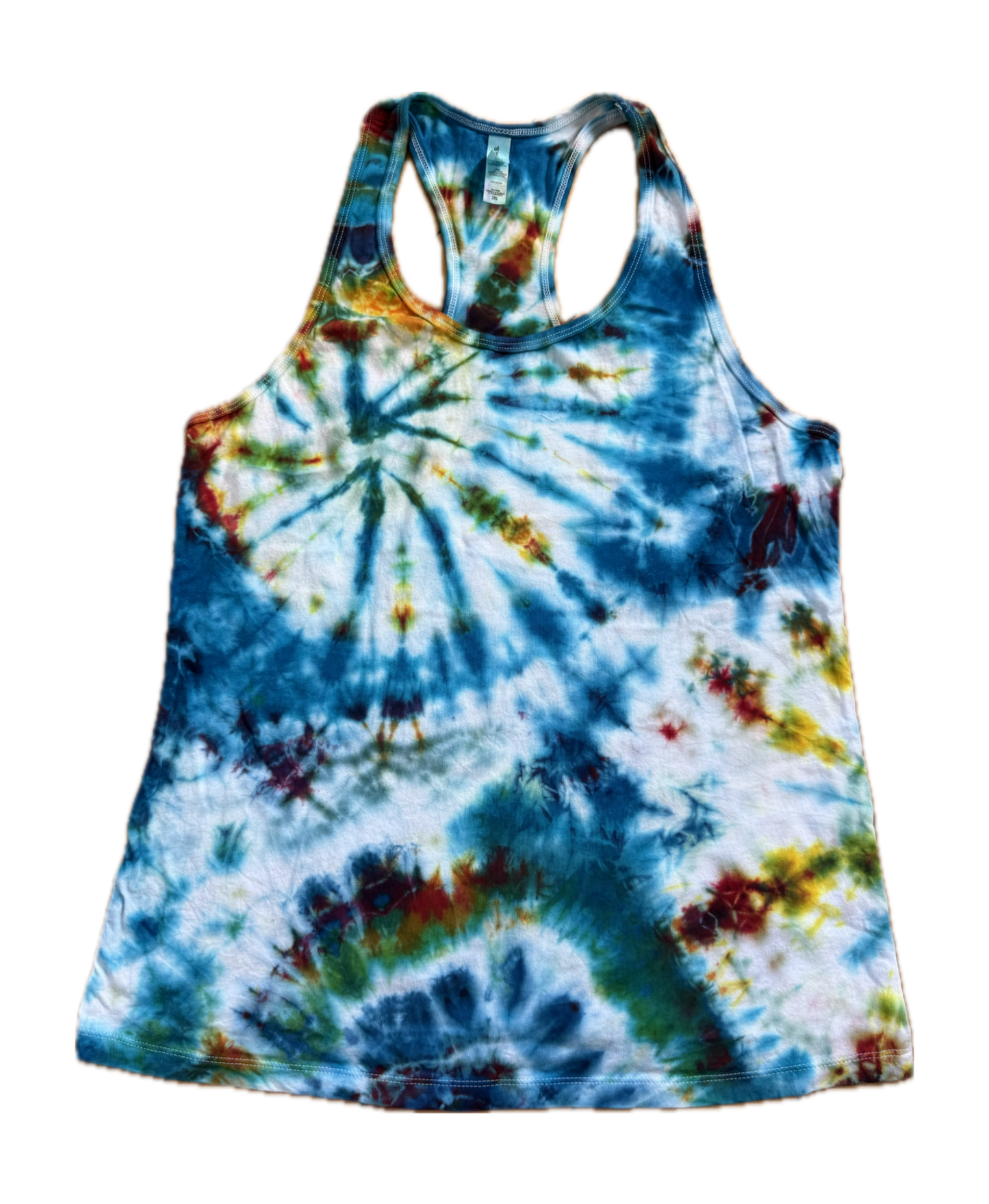 One-of-a-kind cotton tie-dye racerback tank  – Women's XL