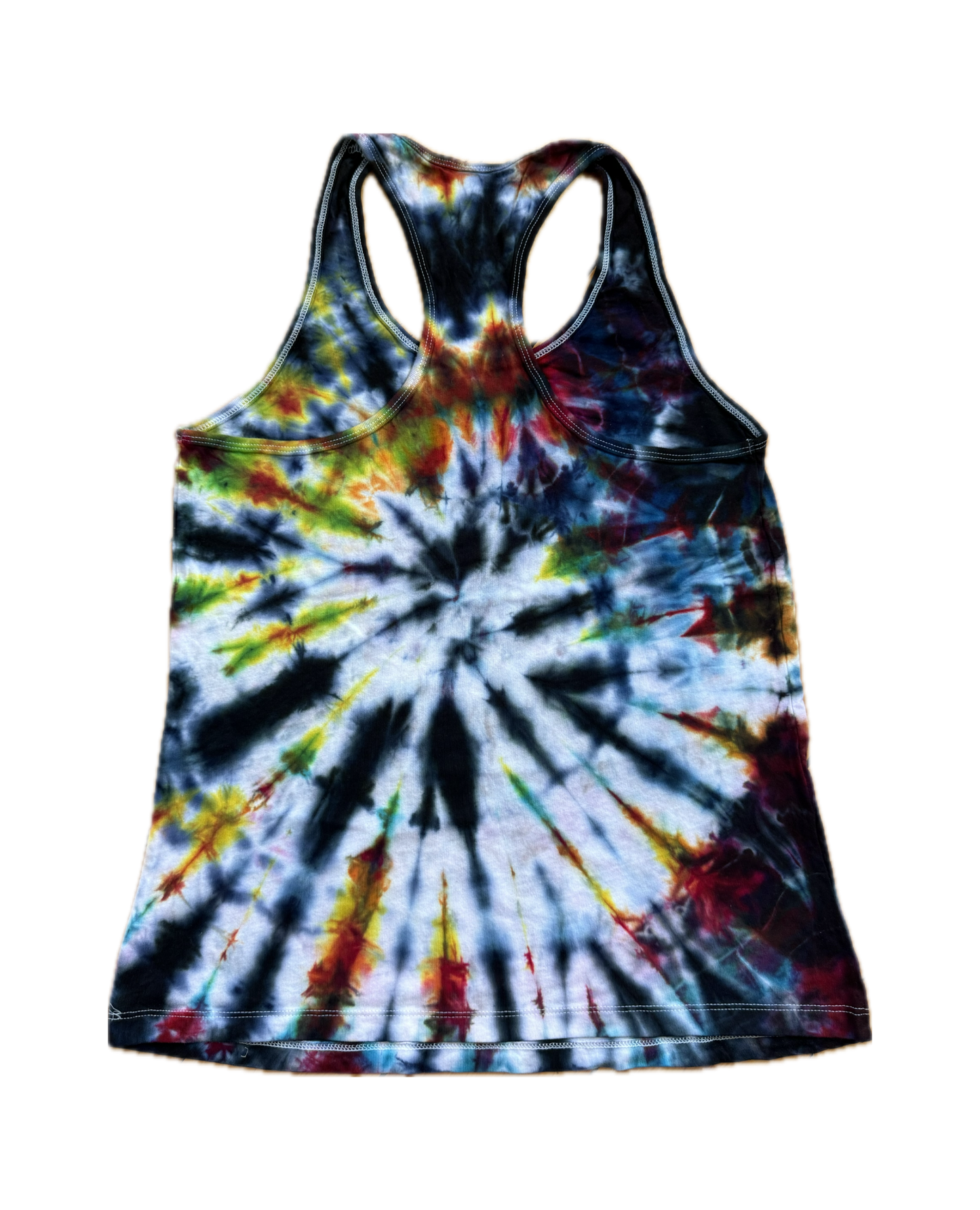One-of-a-kind cotton tie-dye racerback tank  – Women's Large