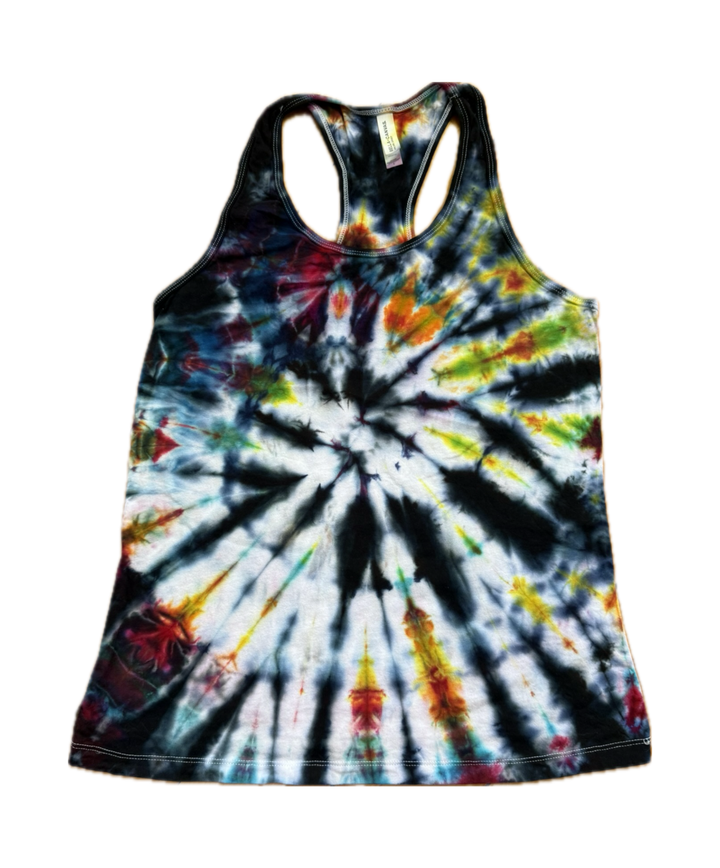 One-of-a-kind cotton tie-dye racerback tank  – Women's Large