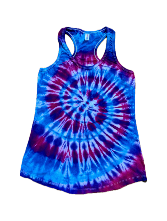 One-of-a-kind cotton tie-dye racerback tank  – Women's Medium