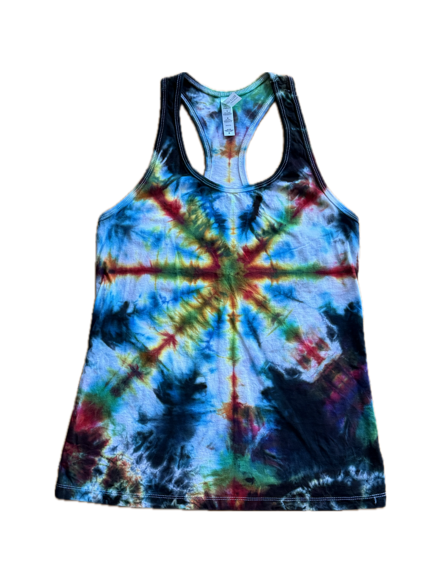 One-of-a-kind cotton tie-dye racerback tank  – Women's Medium