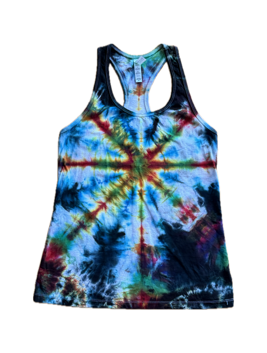 One-of-a-kind cotton tie-dye racerback tank  – Women's Medium
