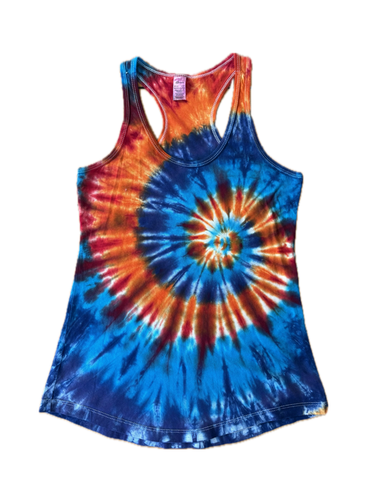One-of-a-kind cotton tie-dye racerback tank  – Women's Medium