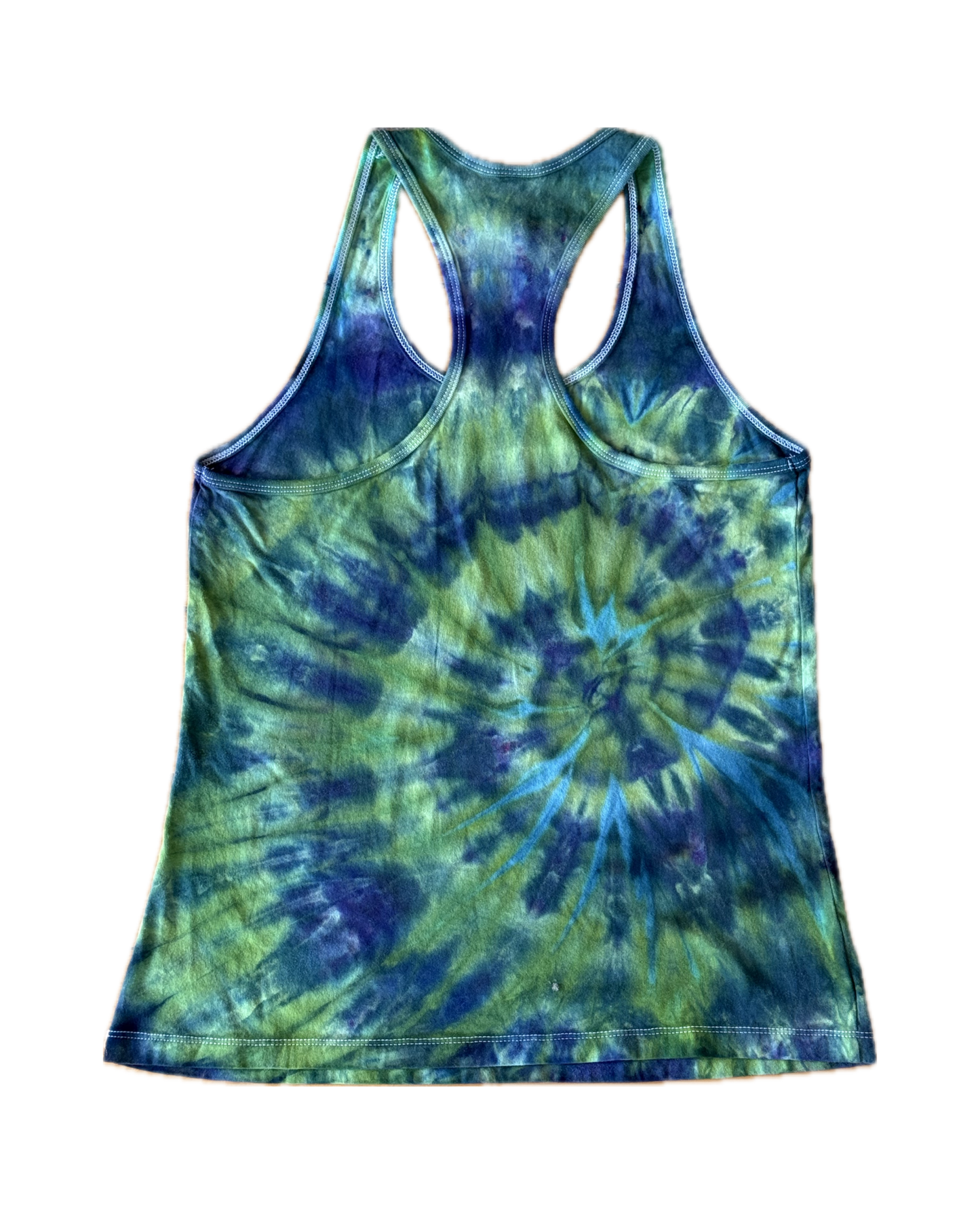 One-of-a-kind cotton ice dye, tie-dye racerback tank  – Women's Medium