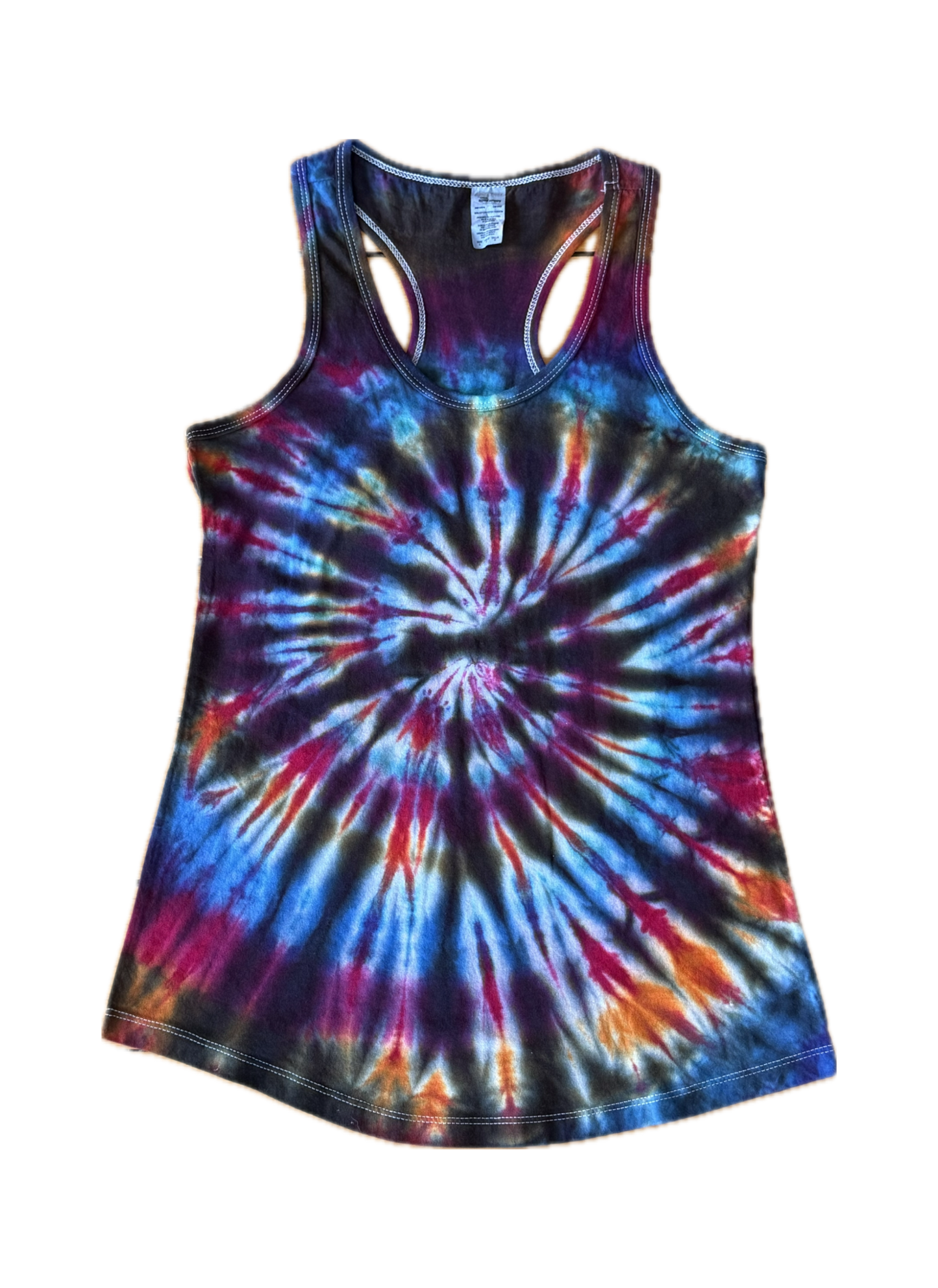 One-of-a-kind cotton tie-dye racerback tank  – Women's Large