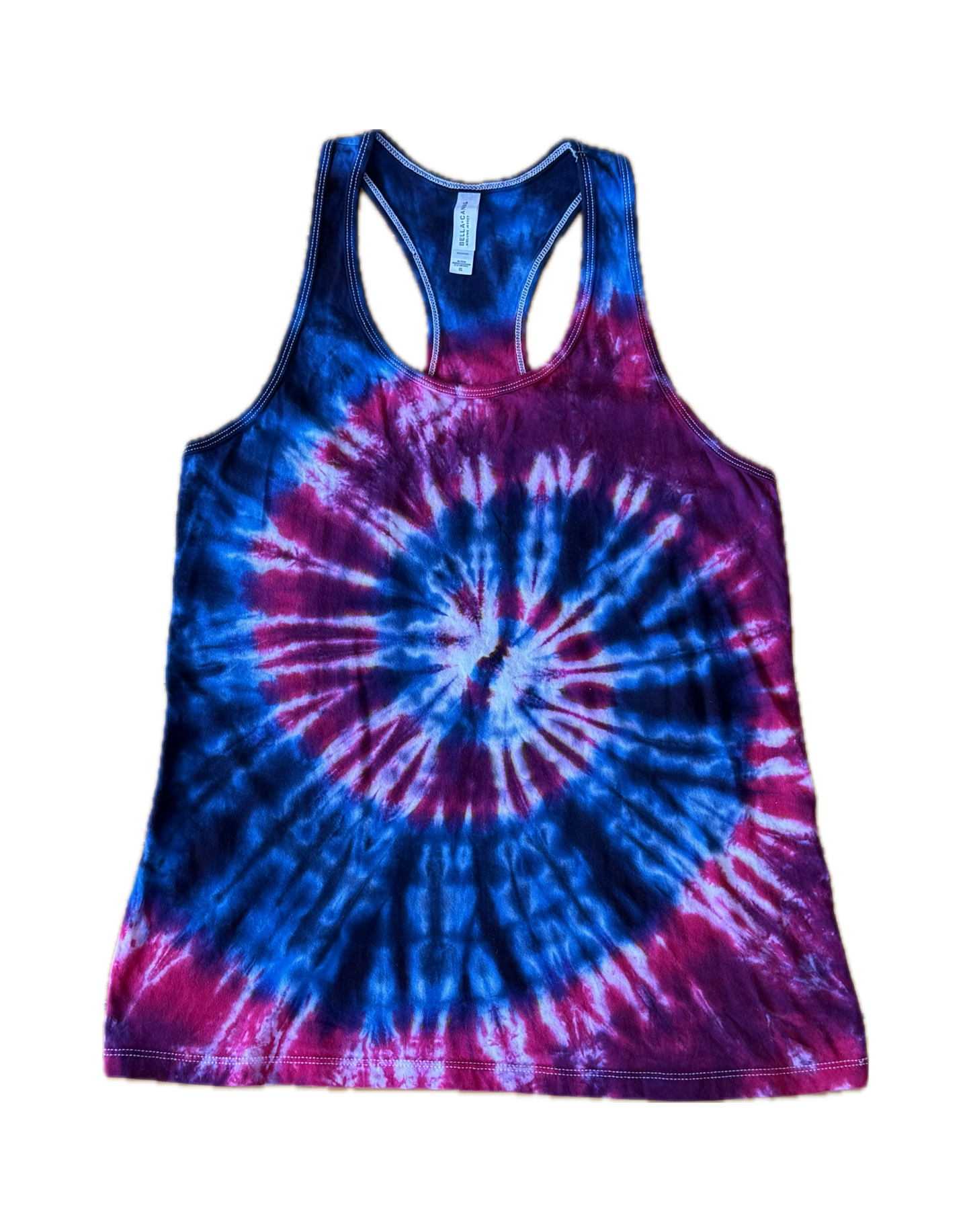 One-of-a-kind cotton tie-dye racerback tank  – Women's XL