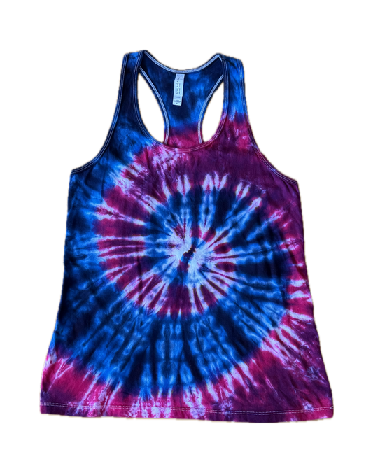One-of-a-kind cotton tie-dye racerback tank  – Women's XL