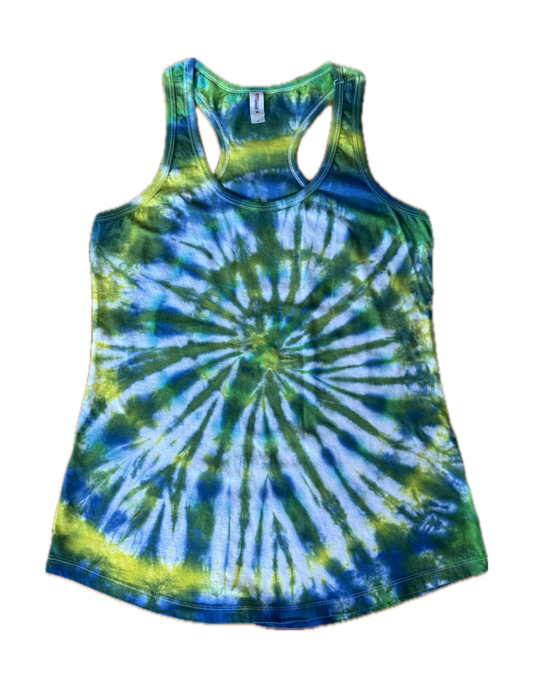 One-of-a-kind cotton tie-dye racerback tank  – Women's Medium