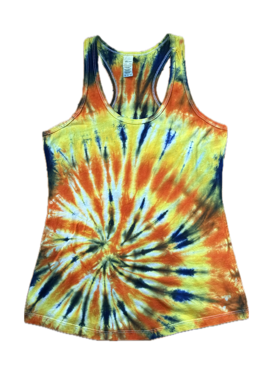 One-of-a-kind cotton tie-dye racerback tank  – Women's Medium