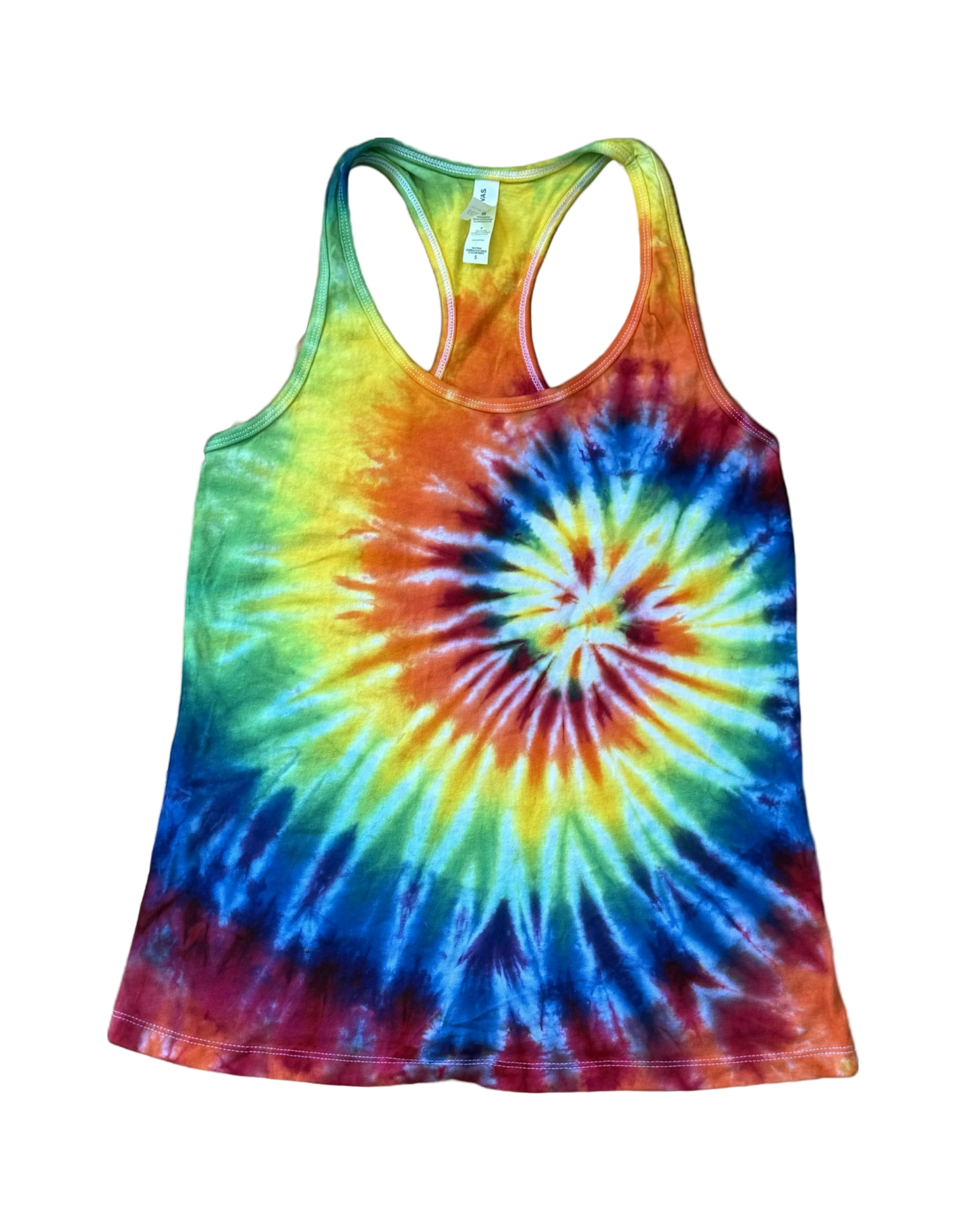 One-of-a-kind cotton tie-dye racerback tank  – Women's Small