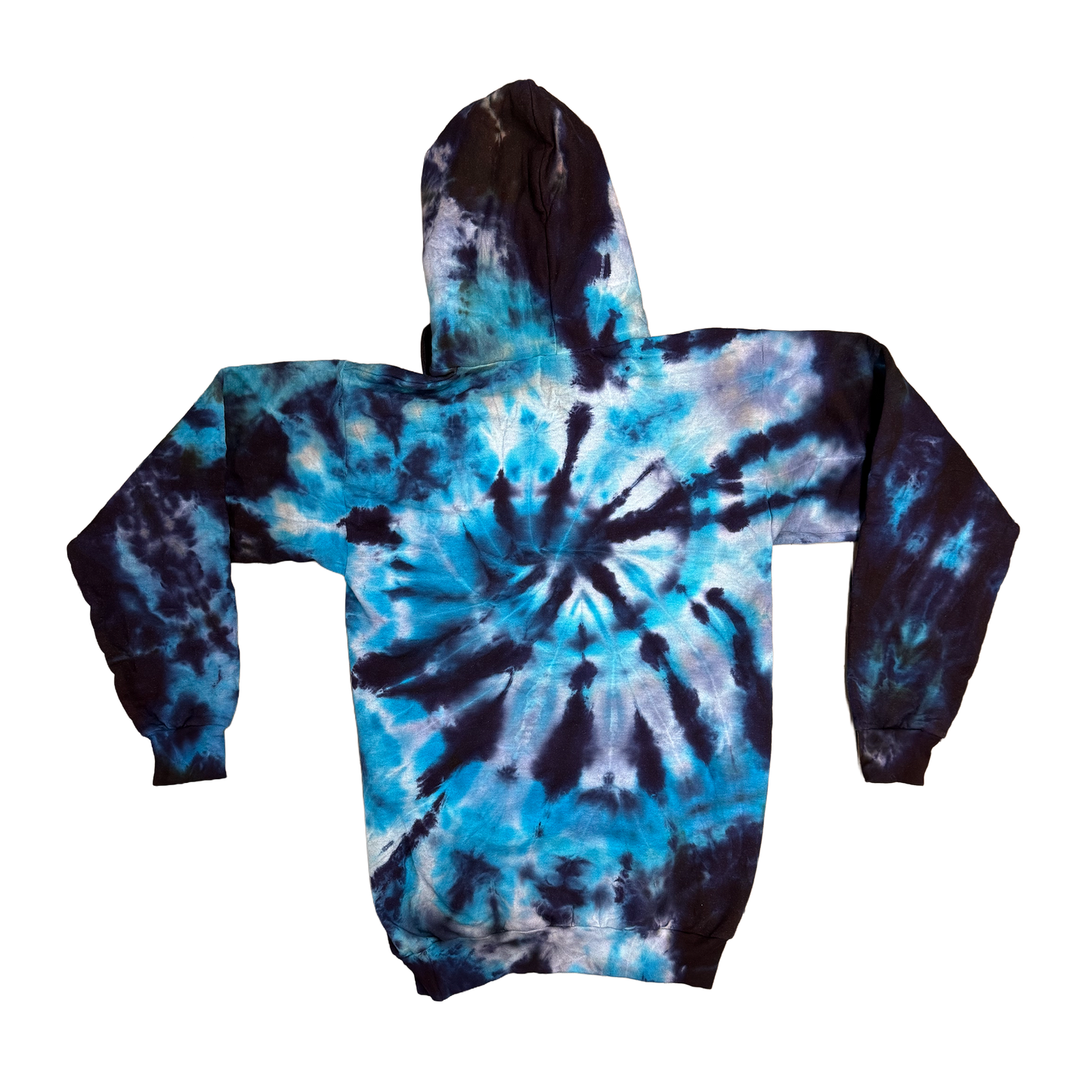 Arctic Storm Tie-Dye Pullover Hoodie – Handmade One-of-One – Size Small