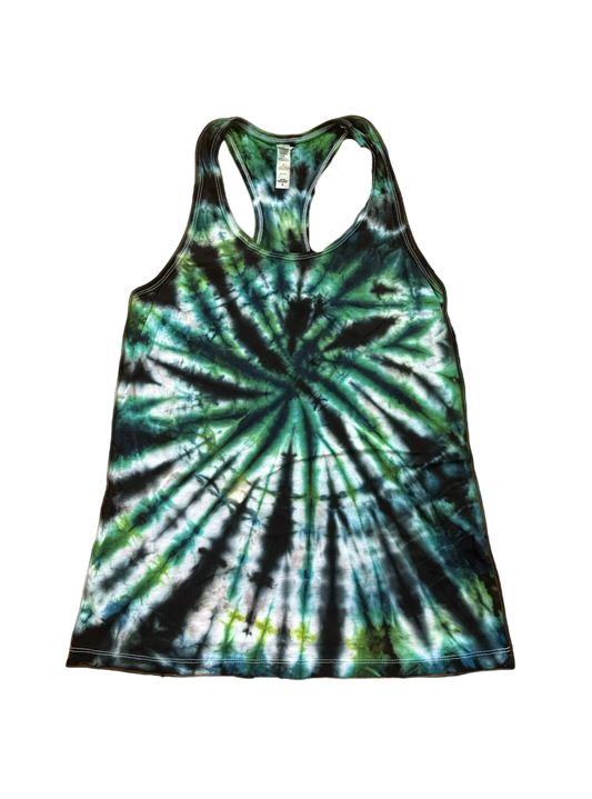 One-of-a-kind cotton tie-dye racerback tank  – Women's Medium