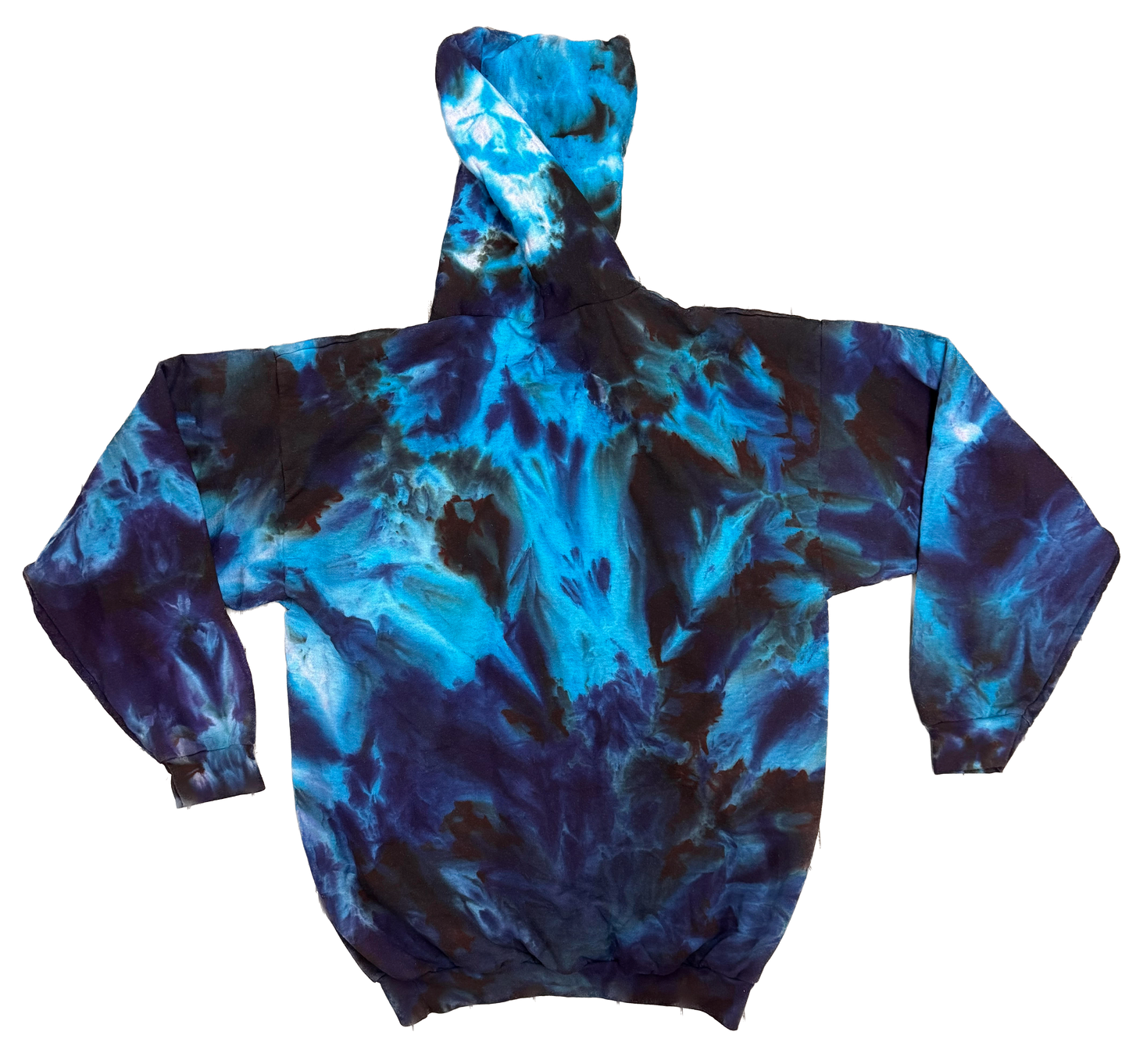 Blue Nebula Tie Dye Hoodie – XL Hand Dyed Heavyweight Pullover