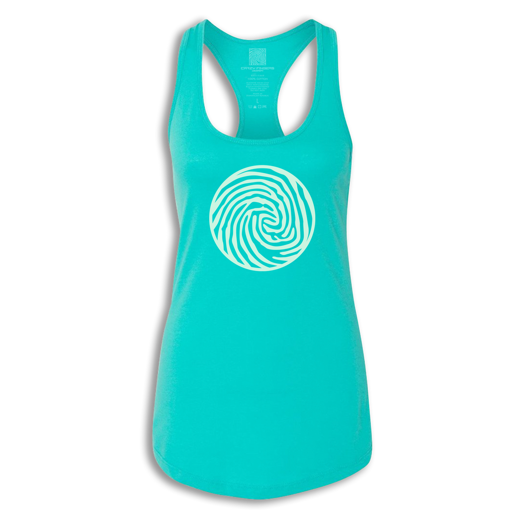 Tank Top Racerback Crazy Fingers Wave Print